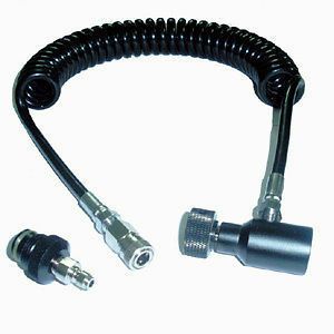 Paintball air line On/Off Coil Remote Hose Coiled Thick w/ QD
