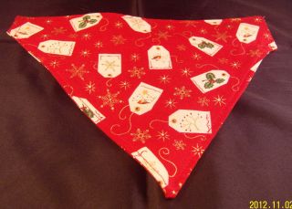 New Handmade Dog Puppy Bandana Collar Slide Style Christmas Gift Tags 