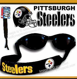   STEELERS STRAP for SUNGLASSES OR READING GLASSES NFL CROAKIES   SALE