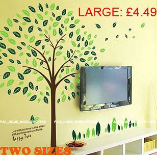 Extra Large Green Tree Wall Stickers REMOVABLE Vinyl Art Decals Home 