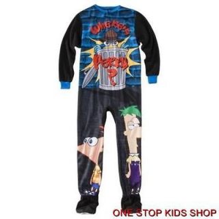   AND FERB Boys 4 5 6 7 8 10 12 Footed Pajamas SLEEPER Pjs Disney PERRY