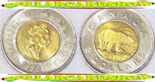 CANADA 1996 CANADIAN QUEEN ELIZABETH II BI METAL TOONIE $2 DOLLAR COIN