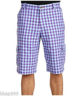 NWT Nike Golf Mens Sport Pattern Plaid Checkered Shorts Green Purple 