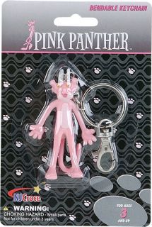 Pink Panther Bendable Poseable PVC Keychain Bag Clip NJ KRB2301