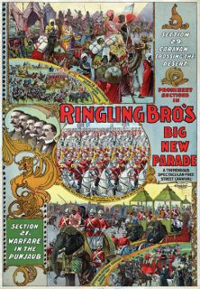 TZ75 Vintage Ringling Carnival Wartime Parade Circus Poster A1 A2 A3