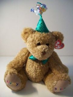   Buddies~14~Happy Birthday Bear~Green~Party Hat~Perfect Heart Tag~Q