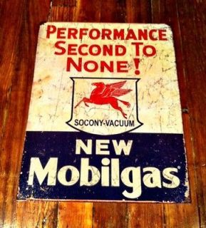 Mobil Gas Second To None Tin Metal Sign 1950s Style Garage Hot Rod 