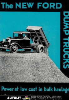 1932 ford 1 1 2 ton dump truck brochure poster