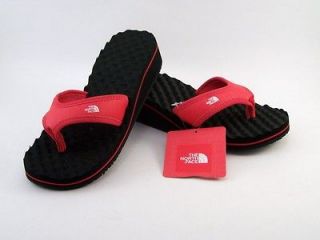 North Face Womens Base Camp Wedge Sandals Juicy Red Flip Flops beach 