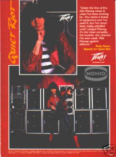 rudy sarzo quiet riot peavey ad bass pinup 80 s