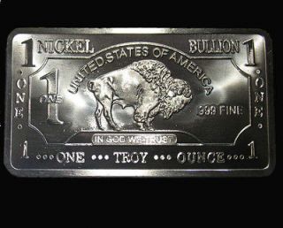 oz nickel bullion bar 999 pure american buffalo series