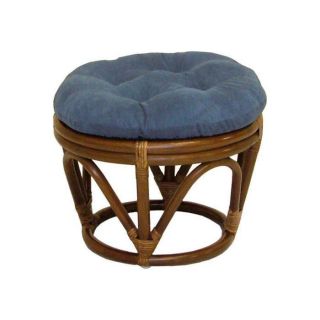rattan papasan footstool with microsuede cushion indigo 