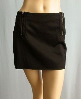 elizabeth and james black zip zippered mini skirt 8 nwt