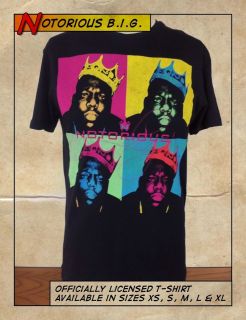 Mens Licensed Notorious B.I.G Warhol T Shirt XS/M/L BNWT Biggie Smalls 