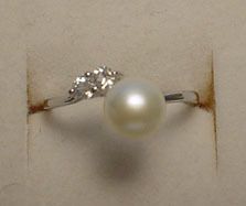 Adjustable Freshwater Pearl with Sterling Silver Ring up to size 8 