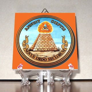 Novus Ordo Seclorum Ceramic Tile Masonic Freemasonry Pyramid Masonry 