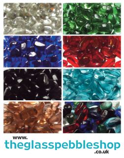 100 Glass Pebbles / Beads / Stones / Nuggets   Choose Colour   Vase 