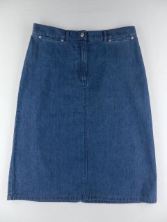 Pendleton Below the Knee 100% Cotton Denim Blue Jeans Skirt Womens Sz 