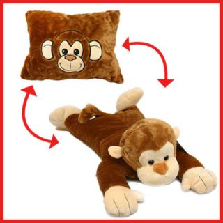 Monkey Pillow Cushion Peek A Boo Transforming Animal Plush Doll
