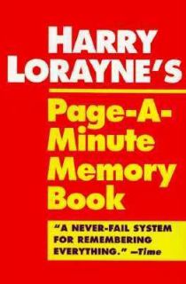 Page a Minute Memory Book by Harry Lorayne 1996, Paperback