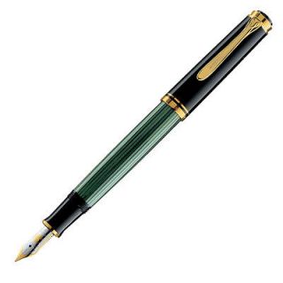 Pelikan Souveran M400 Fountain Pen, Black Green, 14k Extra Fine Nib