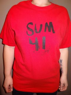   Find Sum 41 Little Boy Spray Paint Red T shirt Size Mens L Punk Rock