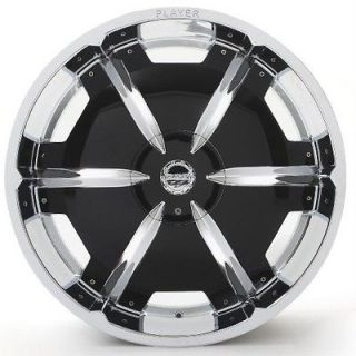 24 PLAYER 815 CHROME Rims+Tires CUSTOM DRILL FITS MOST MAKES 
