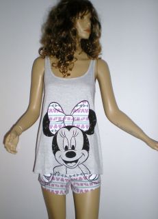 Ladies Short Pyjama Set Pajamas Minnie Mouse Official Licensed Disney 