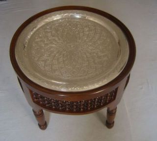moroccan silver plated 20 brass tray tea coffee table from