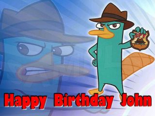  and Ferb Perry Agent P Edible Cake Image Topper Decoration 1/4 Sheet C