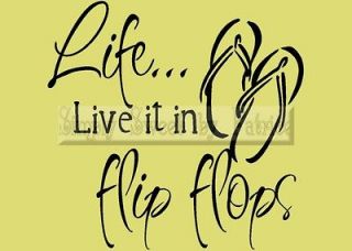life flip flops vinyl wall saying decor lettering decal more