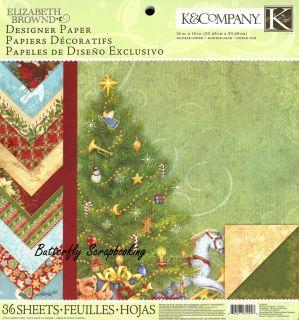CHRISTMAS 12X12 Scrapbooking Paper Pad Elizabeth Brownd 36 Sheets K 