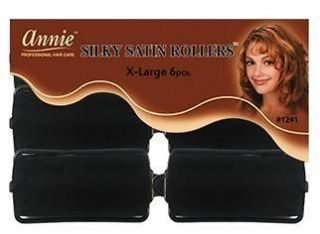 Annie Silky Soft Satin Hair Rollers X Large 6 Piece Perm Salon Home 