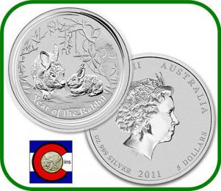 2011 Lunar Rabbit 1 oz Silver, Series II from Perth Mint in Australia