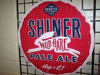 NEW Shiner Wild Hare Pale Ale Beer Raised letters, Spoetzl Brewer 