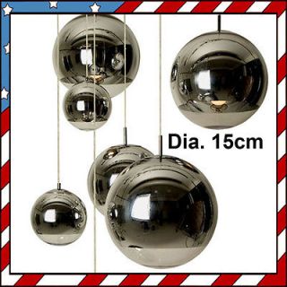 Ø 15cm (6)   Tom Dixon Chrome Mirror Ball Pendant Lamp Chandelier 
