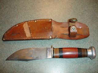 RARE KA BAR Union Cutlery Co Old Vtg Antique Fixed Blade Hunting Knife 
