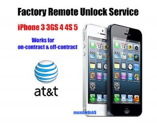 iPhone Remote Factory Unlock Service for AT&T 3GS/4/4S/5   24 hours or 