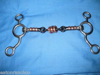 Junior Cowhorse Stainless Steel Dog Bone Copper 5 Mouth Snaffle Bit