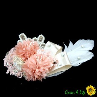 New Bridal Handmade Hair Accessory Fascinator Flower Mesh Headband 