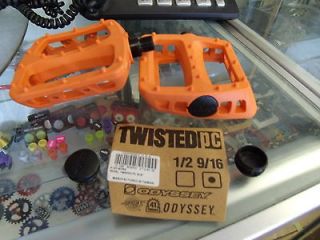 odyssey twisted pc orange 9 16 bmx pedals expedited shipping