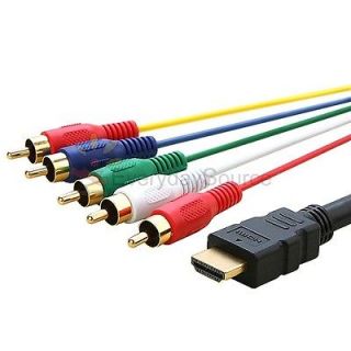   HDMI to 5 RCA Audio Video AV Component Cable Wire 1.5m 5Ft M/M Gold