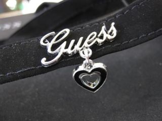 NEW GUESS Black flip flops sandals shoes with Heart Logo 7, 8, 9, 10