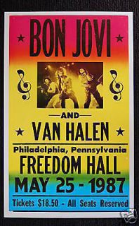 bon jovi w van halen 1987 tour poster freedom hall