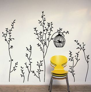 Newly listed B New Cute Bird Cage&Trees Removable Wall Sticker Decals 