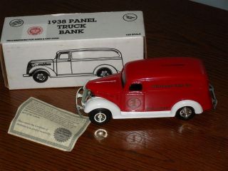 1938 ertl die cast metal chevy panel truck bank perkasie