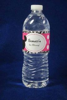   Mouse Birthday Shower Water Bottle Label Favor Personalized Waterproof
