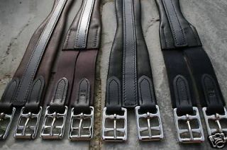   HERITAGE ELASTICATED LEATHER GIRTH BROWN/BL​ACK for DEVOUCOUX PESSOA
