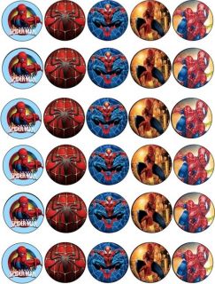 30 x spiderman mixed images edible cup cake toppers 119
