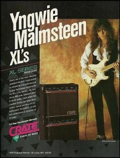 YNGWIE MALMSTEEN 1990 CRATE XL SERIES AMPS AD 8X11 FRAMEABLE 